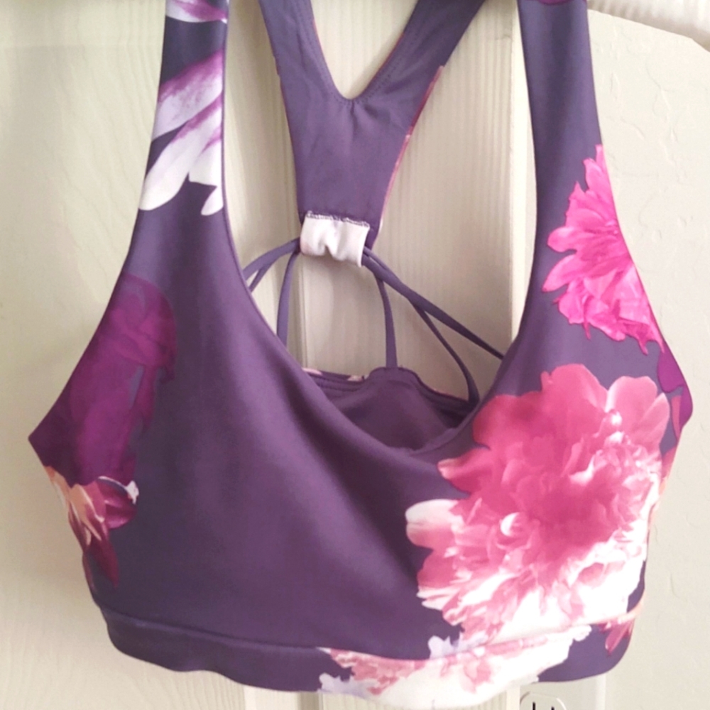 Pretty Grey/Pink Sports Bra New
